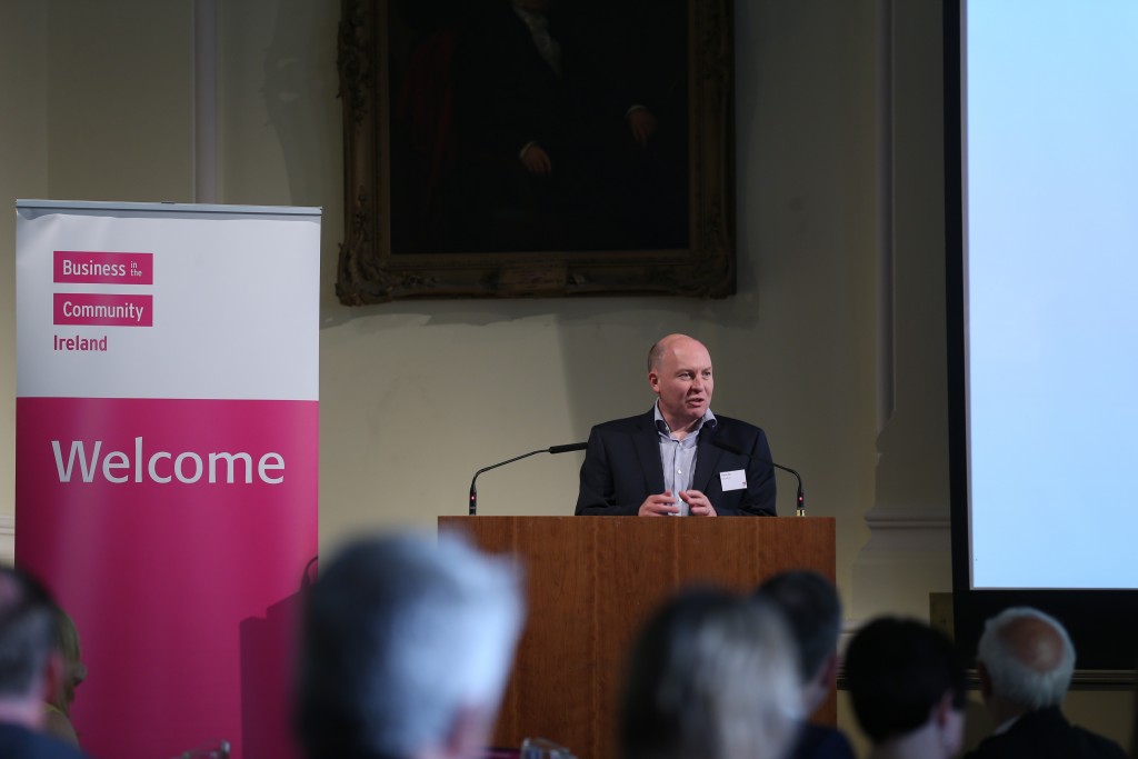 Pictured Fintan Slye CEO EirGrid addressing the Members only CEO Event in May 2015. 