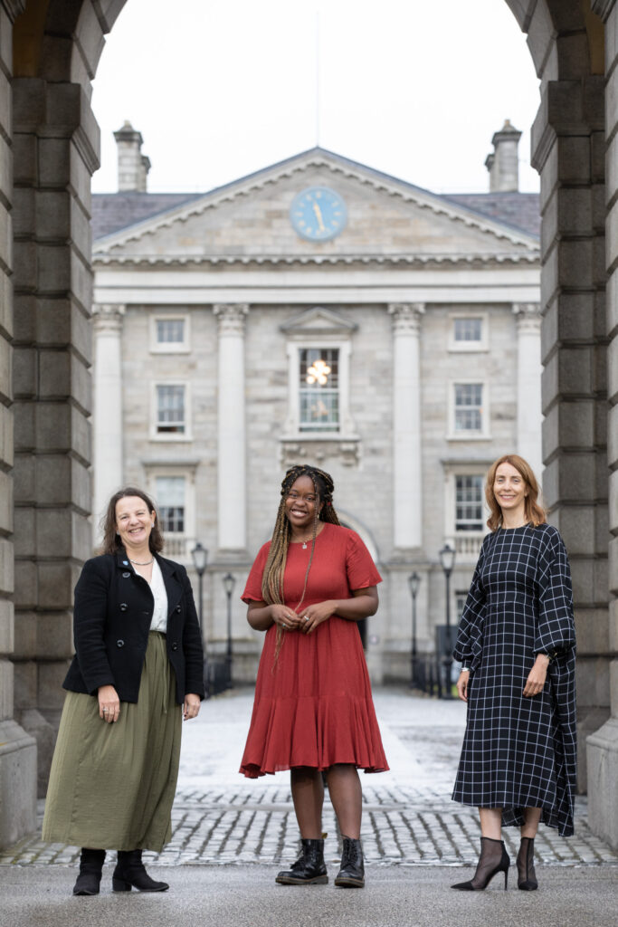 Pictured is Sylvia Draper, Dean of STEM at Trinity College Dublin, recent graduate Nwannebuife Ukponu and Elaine Carey, Chief Commercial Officer of Three Ireland and Three UK.