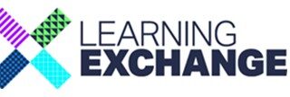 Learning Exchange logo black writing on white background