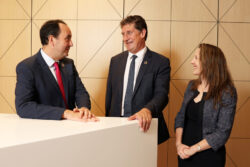 Group Photo of Tomás Sercovich, CEO, Business in the Community Ireland, Minister for Climate Action, Communication Networks and Transport, Eamon Ryan T.D. and Fiona Gaskin Partner, PwC Ireland.