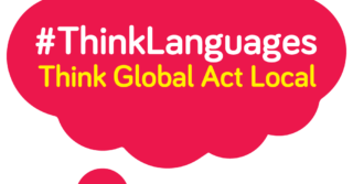 Think Languages logo with red background