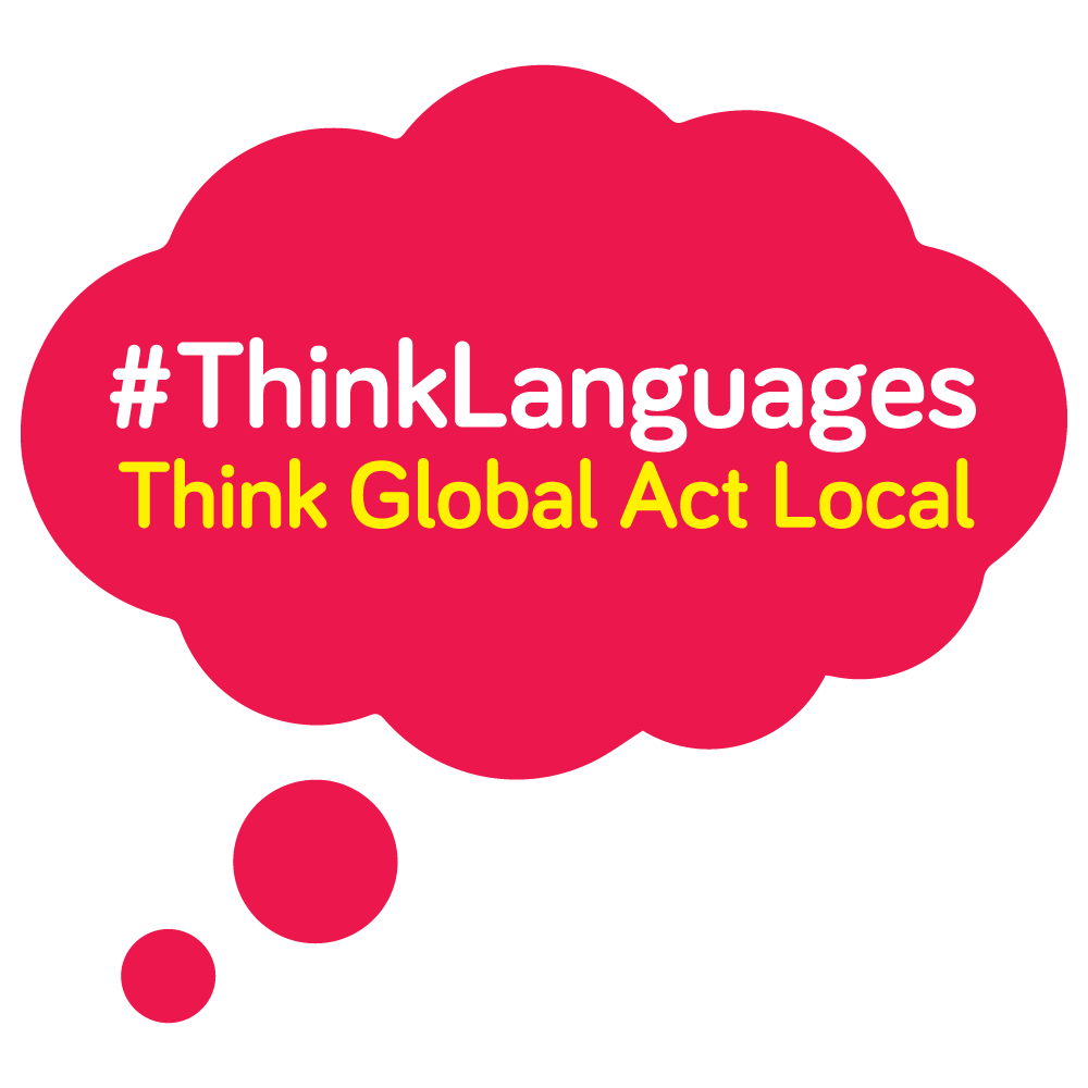 Think Languages logo with red background